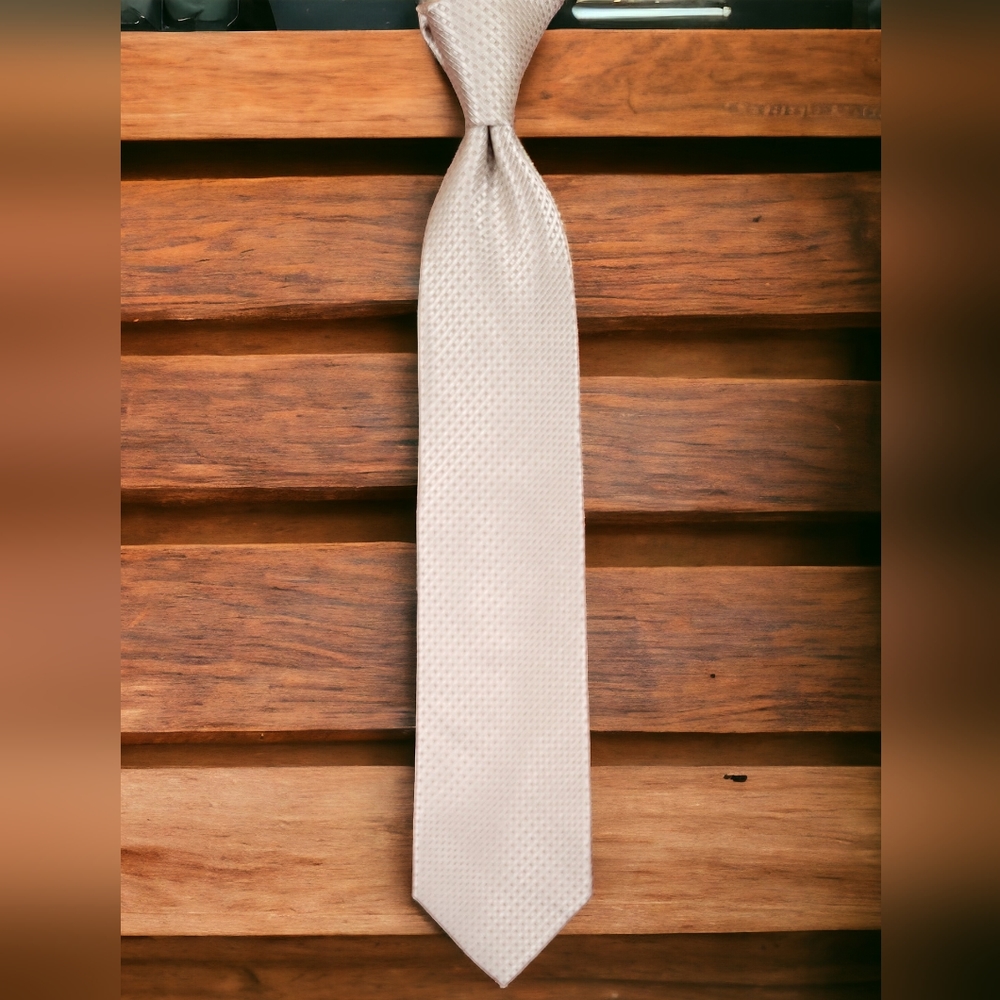 MICHAEL KORS - Silk Neck Tie, 100% Silk, Champagne Necktie, Grenadine Pattern - Picture 2 of 10